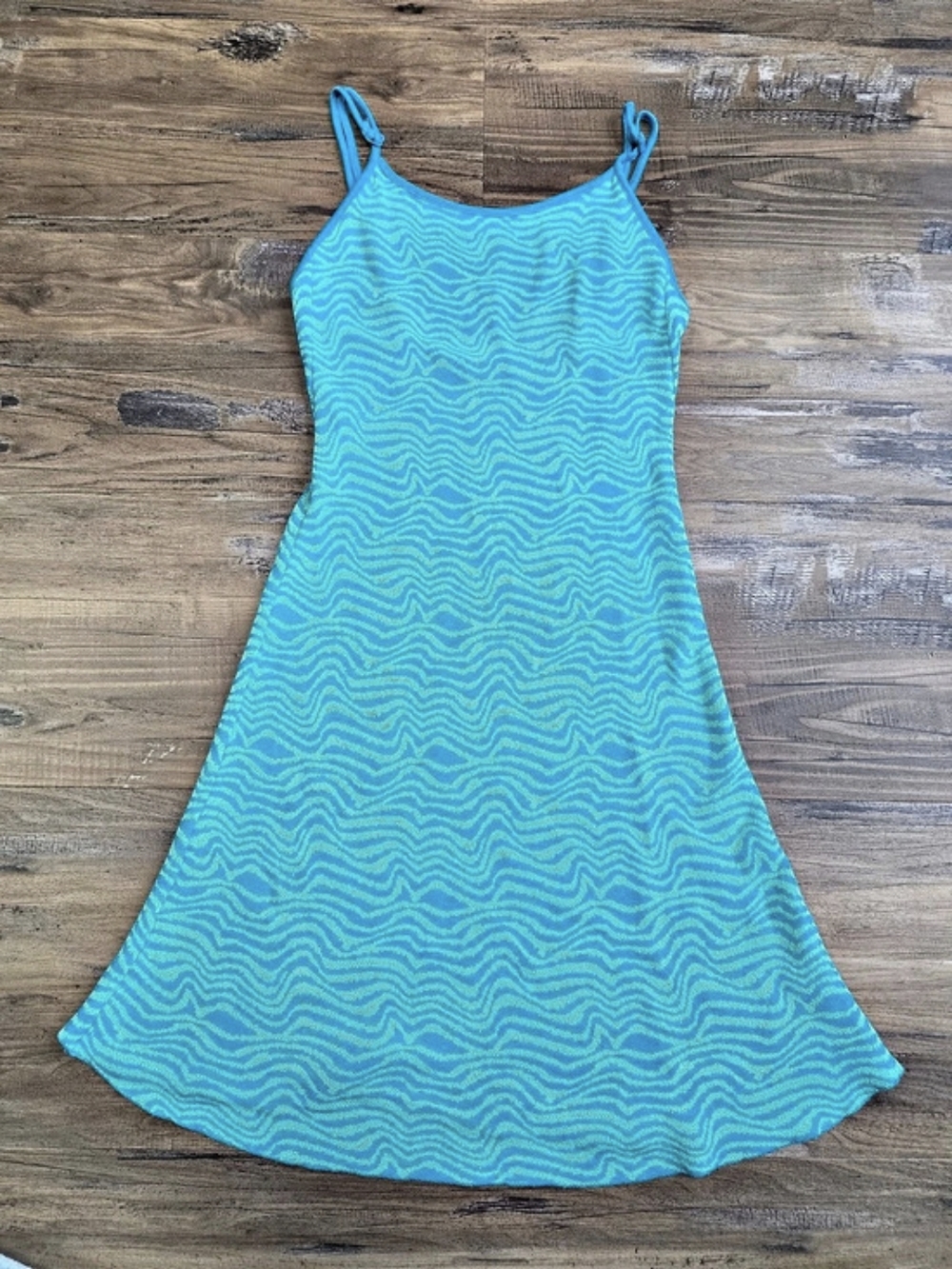 Zara Abstract Maxi Dress in Blue Size Small Like New